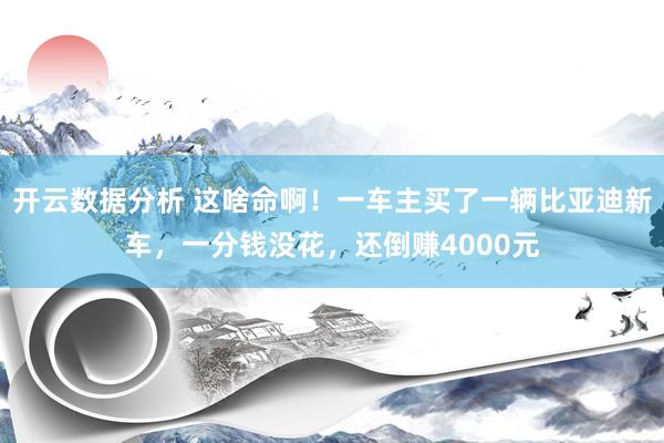 开云数据分析 这啥命啊！一车主买了一辆比亚迪新车，一分钱没花，还倒赚4000元