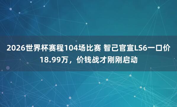 2026世界杯赛程104场比赛 智己官宣LS6一口价18.99万，价钱战才刚刚启动