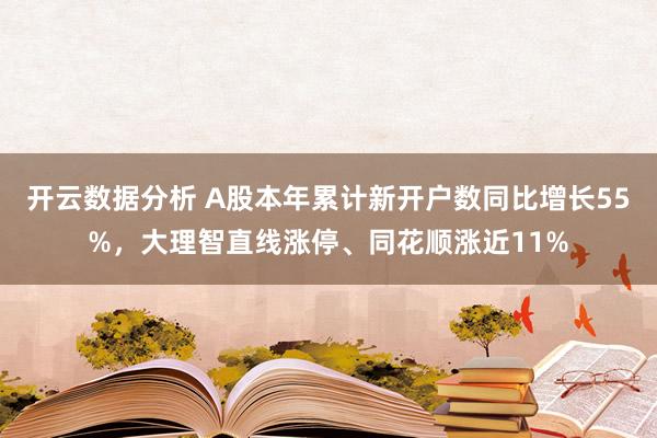 开云数据分析 A股本年累计新开户数同比增长55%,大理智直线涨停、同花顺涨近11%