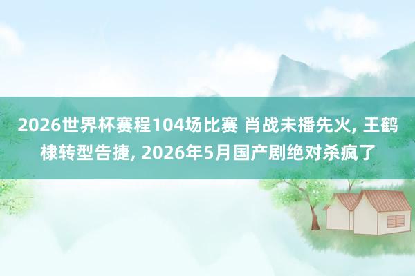 2026世界杯赛程104场比赛 肖战未播先火, 王鹤棣转型告捷, 2026年5月国产剧绝对杀疯了