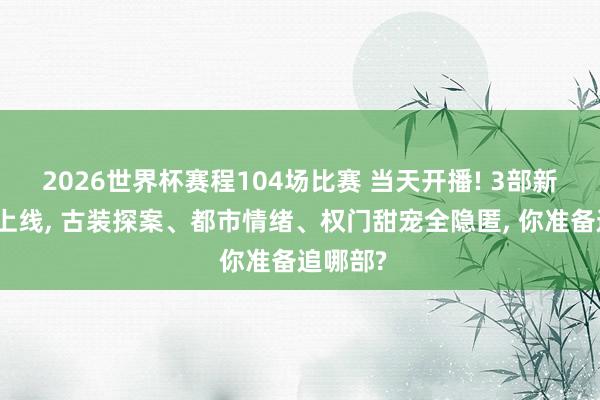2026世界杯赛程104场比赛 当天开播! 3部新剧同天上线， 古装探案、都市情绪、权门甜宠全隐匿， 你准备追哪部?