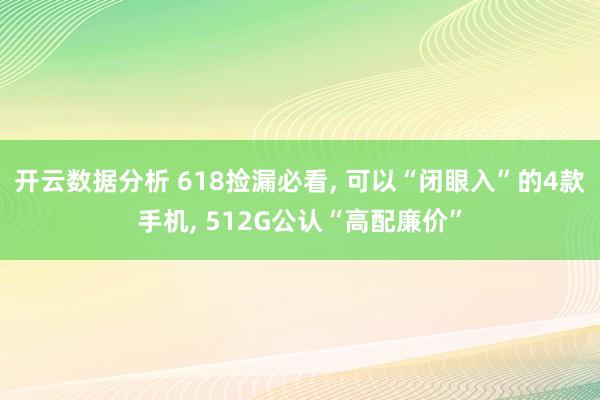 开云数据分析 618捡漏必看， 可以“闭眼入”的4款手机， 512G公认“高配廉价”