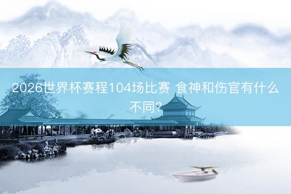 2026世界杯赛程104场比赛 食神和伤官有什么不同?